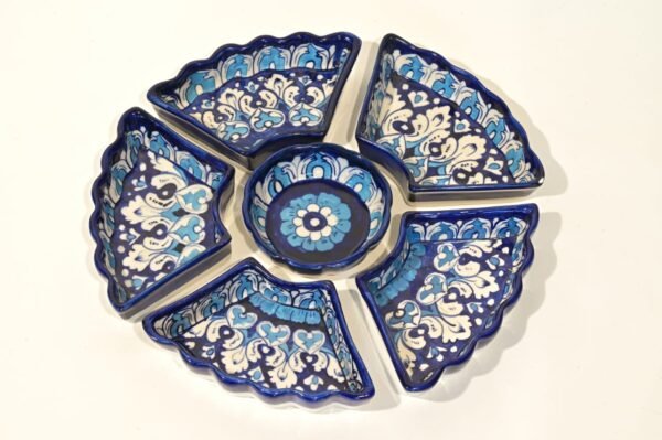 Blue pottery dryfruit dish - Image 3