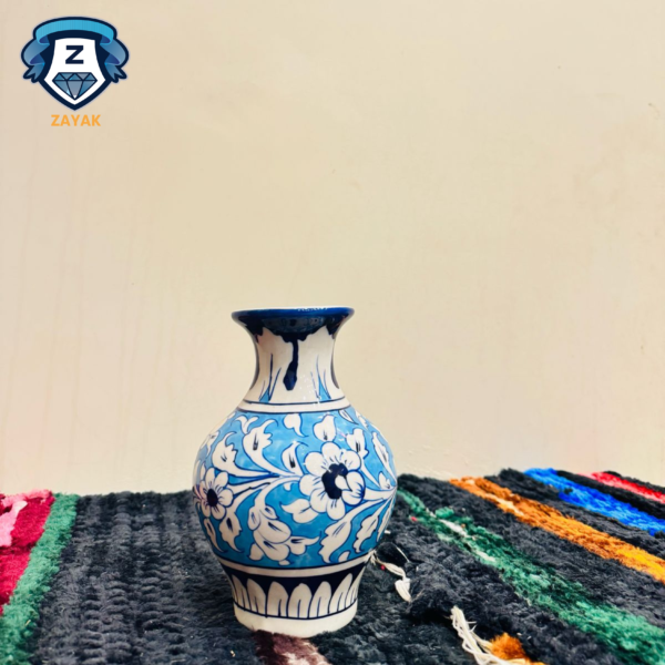 Blue Pottery Vase – Baluster Shape (Medium)