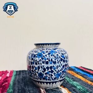 Blue Pottery Planter – Large Round