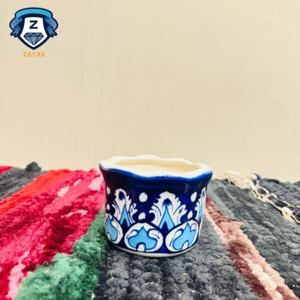 Hand-Painted Blue Pottery Mini Planters (Set of 2) - Image 2