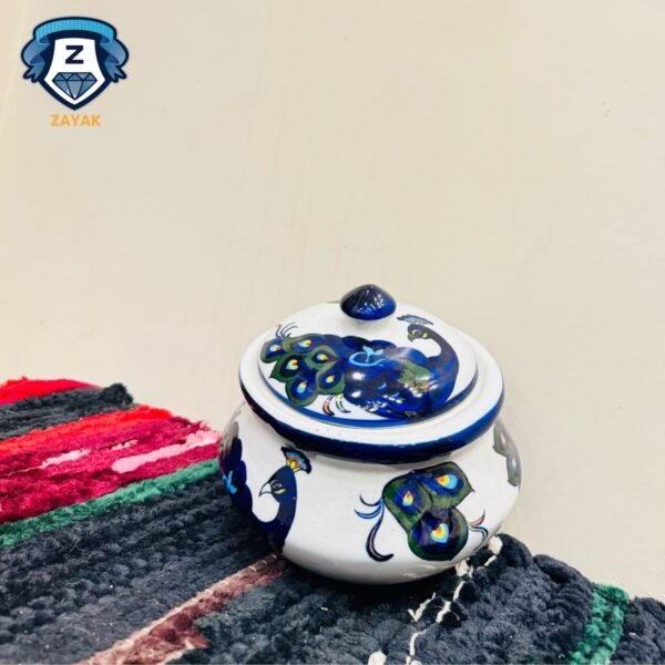 Blue Pottery Peacock Serving Handi